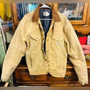 Vintage Carhartt Men's Beige Field Jacket
